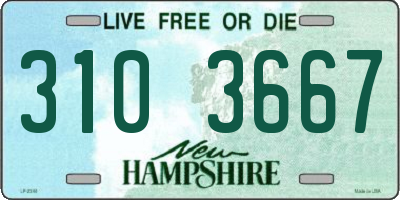 NH license plate 3103667