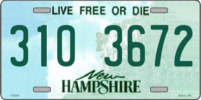 NH license plate 3103672