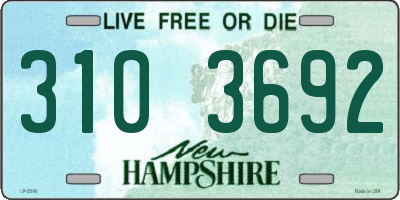 NH license plate 3103692
