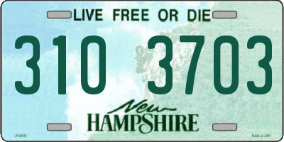NH license plate 3103703