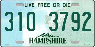 NH license plate 3103792