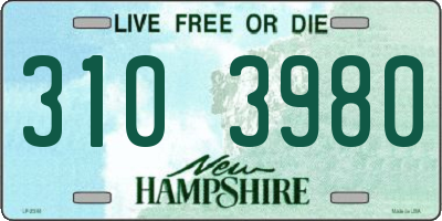 NH license plate 3103980