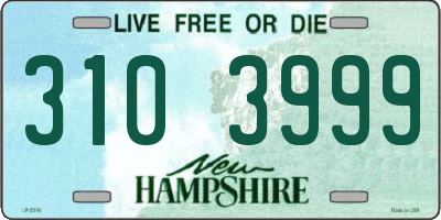 NH license plate 3103999