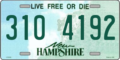 NH license plate 3104192
