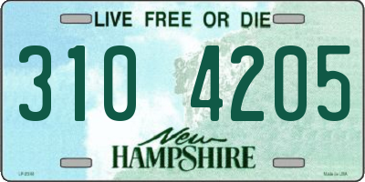NH license plate 3104205