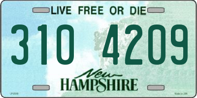 NH license plate 3104209