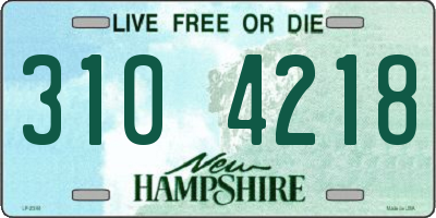 NH license plate 3104218