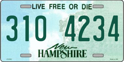 NH license plate 3104234