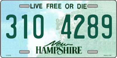 NH license plate 3104289
