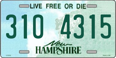 NH license plate 3104315