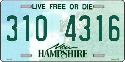 NH license plate 3104316
