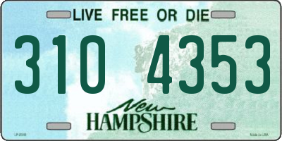 NH license plate 3104353