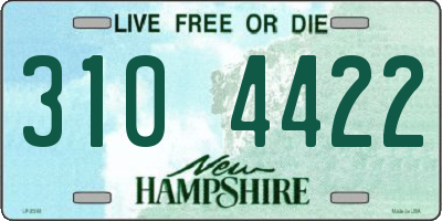 NH license plate 3104422