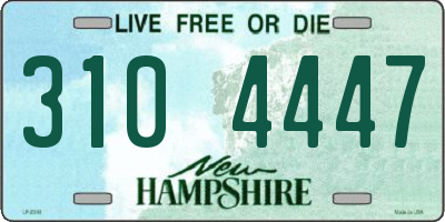 NH license plate 3104447