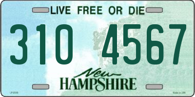 NH license plate 3104567