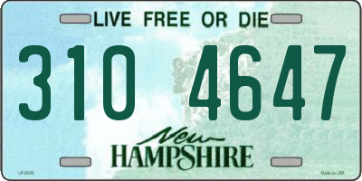 NH license plate 3104647