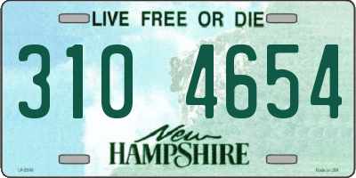 NH license plate 3104654