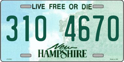 NH license plate 3104670