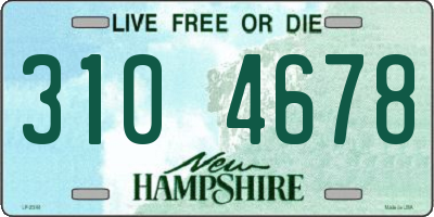 NH license plate 3104678