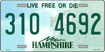 NH license plate 3104692