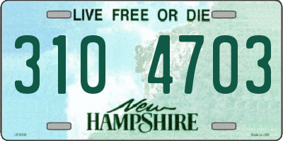 NH license plate 3104703