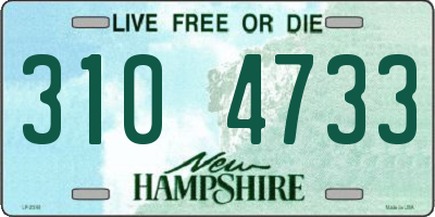 NH license plate 3104733