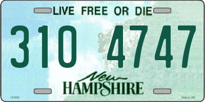 NH license plate 3104747