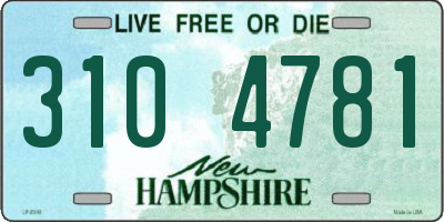 NH license plate 3104781