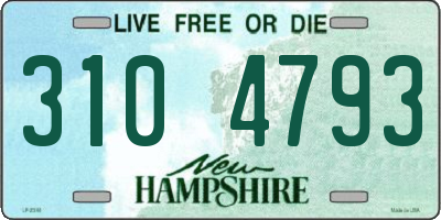 NH license plate 3104793