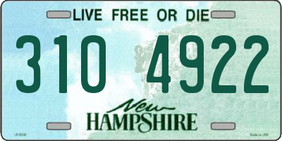 NH license plate 3104922