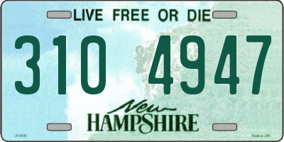NH license plate 3104947
