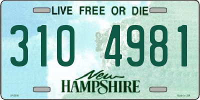 NH license plate 3104981