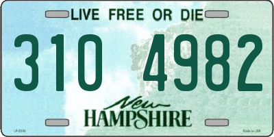 NH license plate 3104982