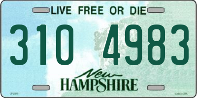 NH license plate 3104983