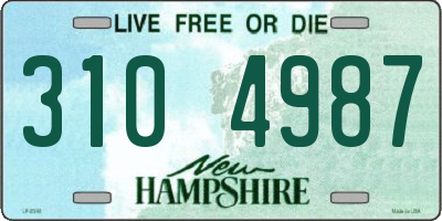 NH license plate 3104987