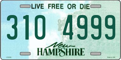 NH license plate 3104999