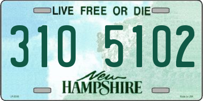 NH license plate 3105102