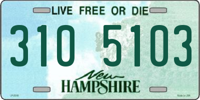 NH license plate 3105103