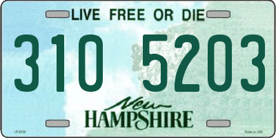 NH license plate 3105203