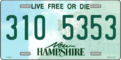 NH license plate 3105353