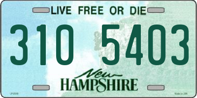 NH license plate 3105403