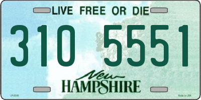 NH license plate 3105551