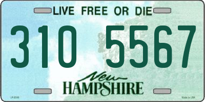 NH license plate 3105567
