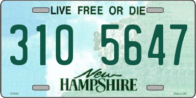 NH license plate 3105647