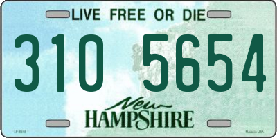 NH license plate 3105654