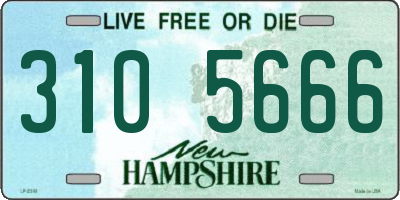 NH license plate 3105666