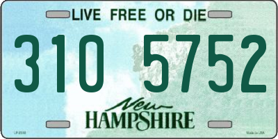 NH license plate 3105752