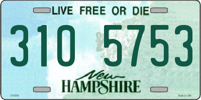 NH license plate 3105753