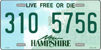 NH license plate 3105756