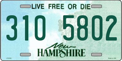 NH license plate 3105802
